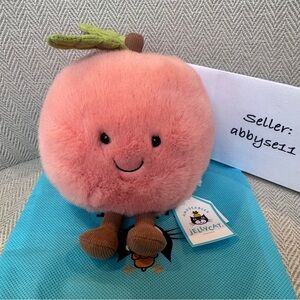 Jellycat Amuseables Peach Plush Toy NWT Authentic With Dust Bag A6PEACH
